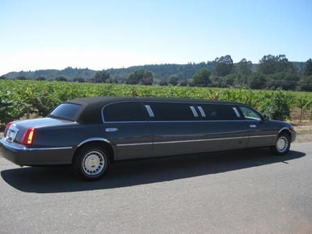 Limo in vineyard